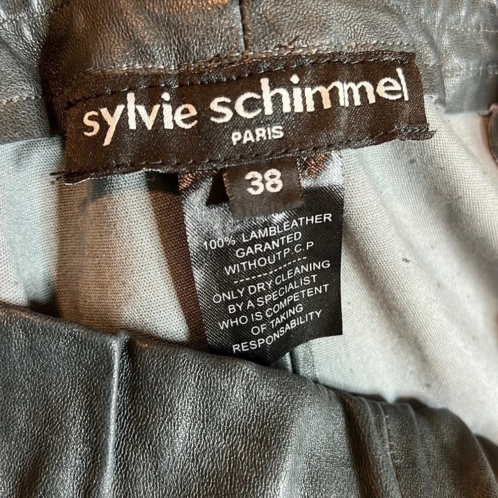 Sylvie Schimmel Gray Lamb Leather Leggings Size 38/6